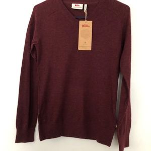 Fjallraven Sormland wool sweater maroon Size S